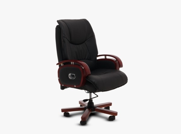 Irodaszék Jack 108 fekete textilbőr + fa