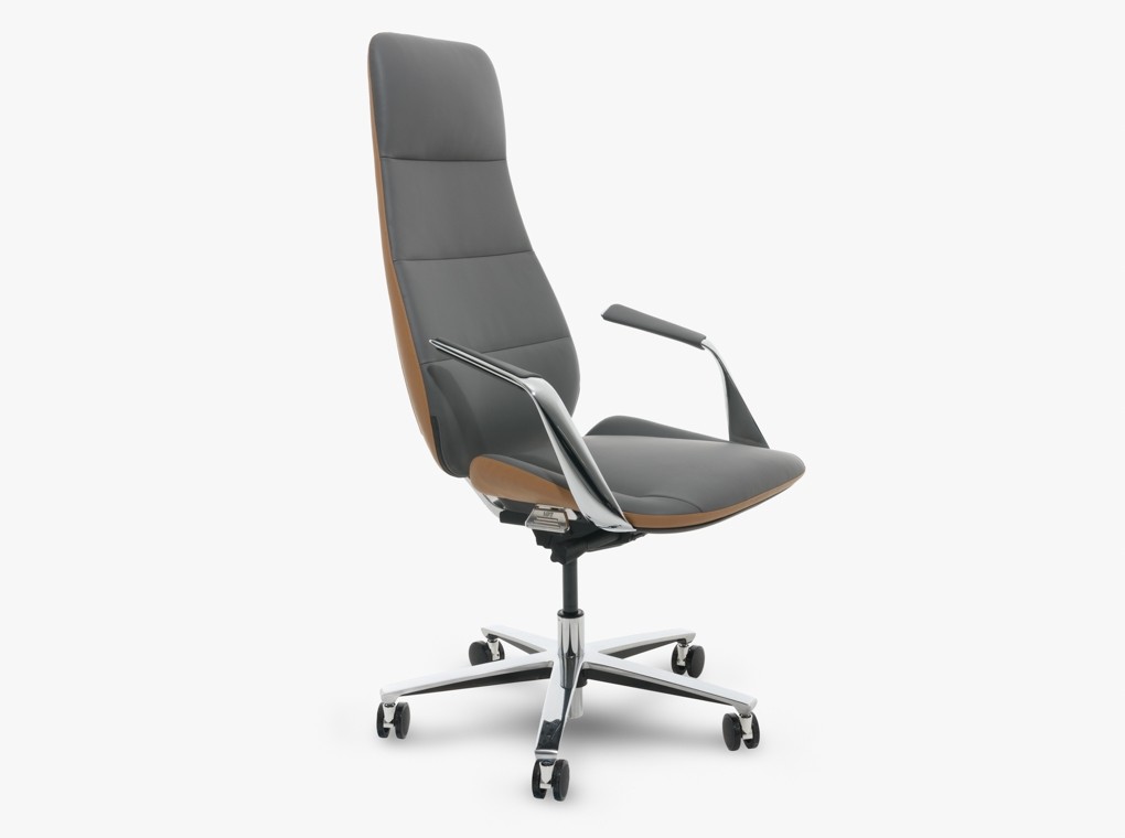 TITANIUM 101J-03 SZÜRKE VALÓDI BŐR IRODASZÉK