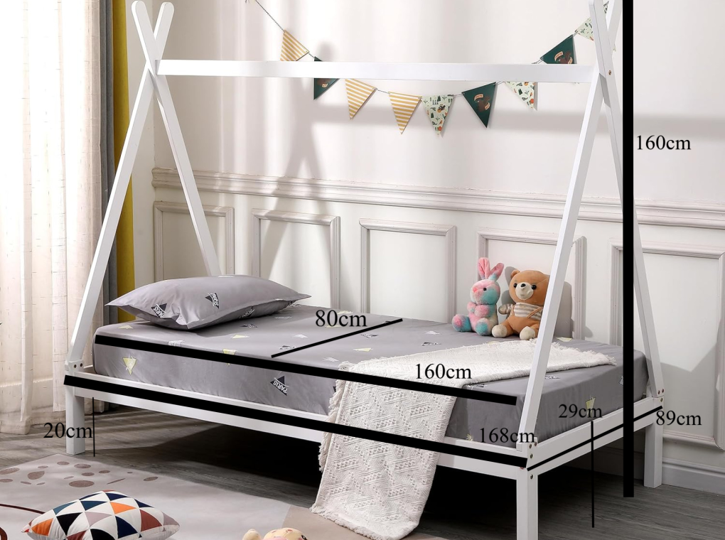 FENYŐ GYERMEKÁGY HÁZIKÓÁGY B12063 FEHÉR, 80x160 cm